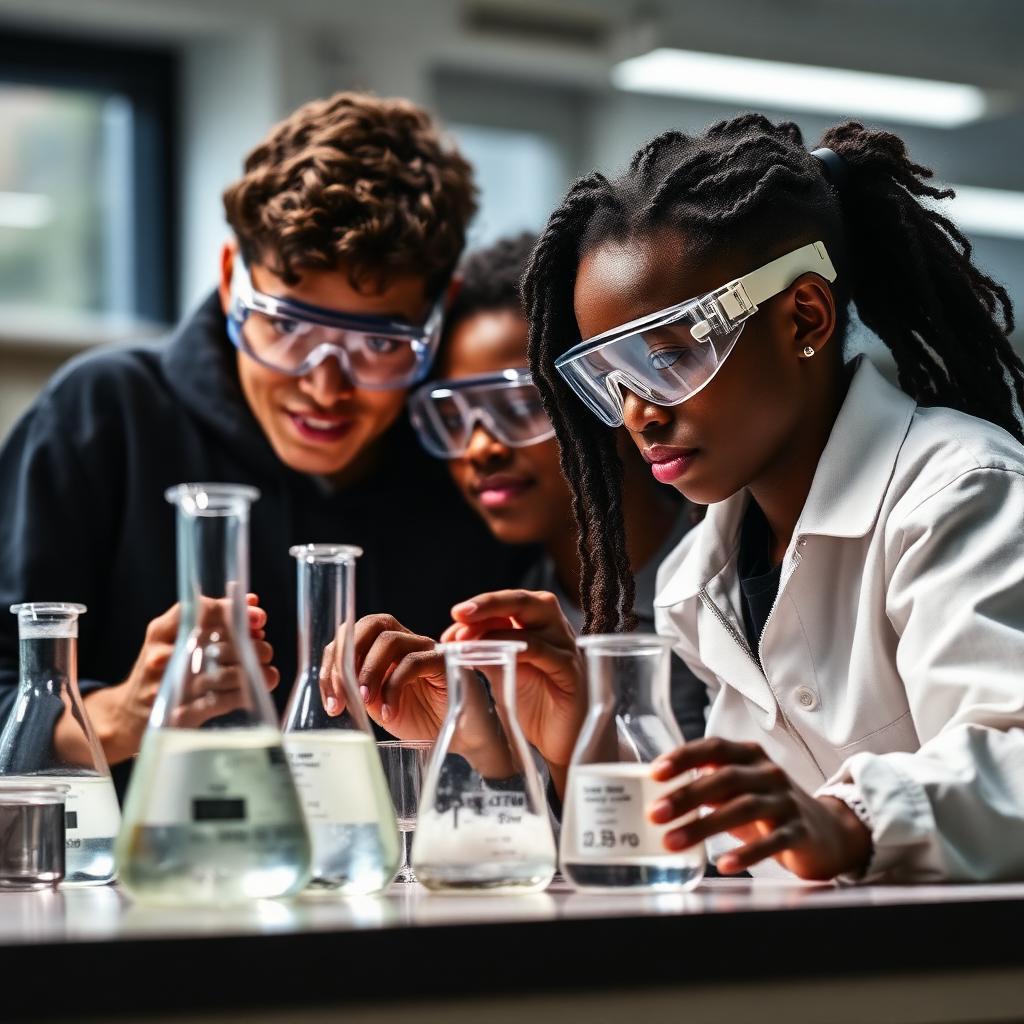 Science lab experiment in progress